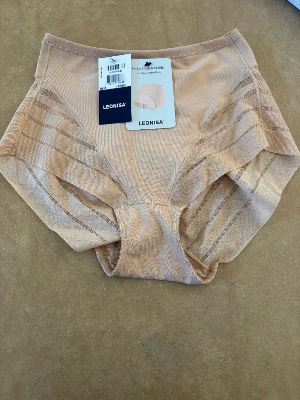 NWT LEONISA Lace Classic Shaper Panty - GOLDEN BEIGE